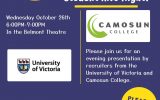 UVIC and Camosun Information Evening Oct. 26th